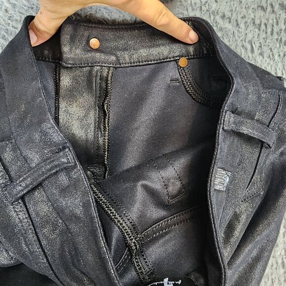 7 For All Mankind Jeans Womens 26 Black Stretch Mid Rise Jeggings Leggings - Picture 10 of 12